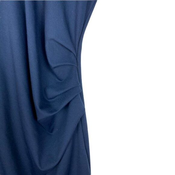 Kaffe women's Navy Blue India V Neck Sleeveless Ruched Lined Cocktail Dress US L - Picture 8 of 15